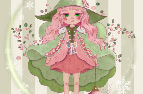 Disegno da colorare- Natalina illustrazione natalizia by Rossana Ghiani - adropofcolor.jpg
