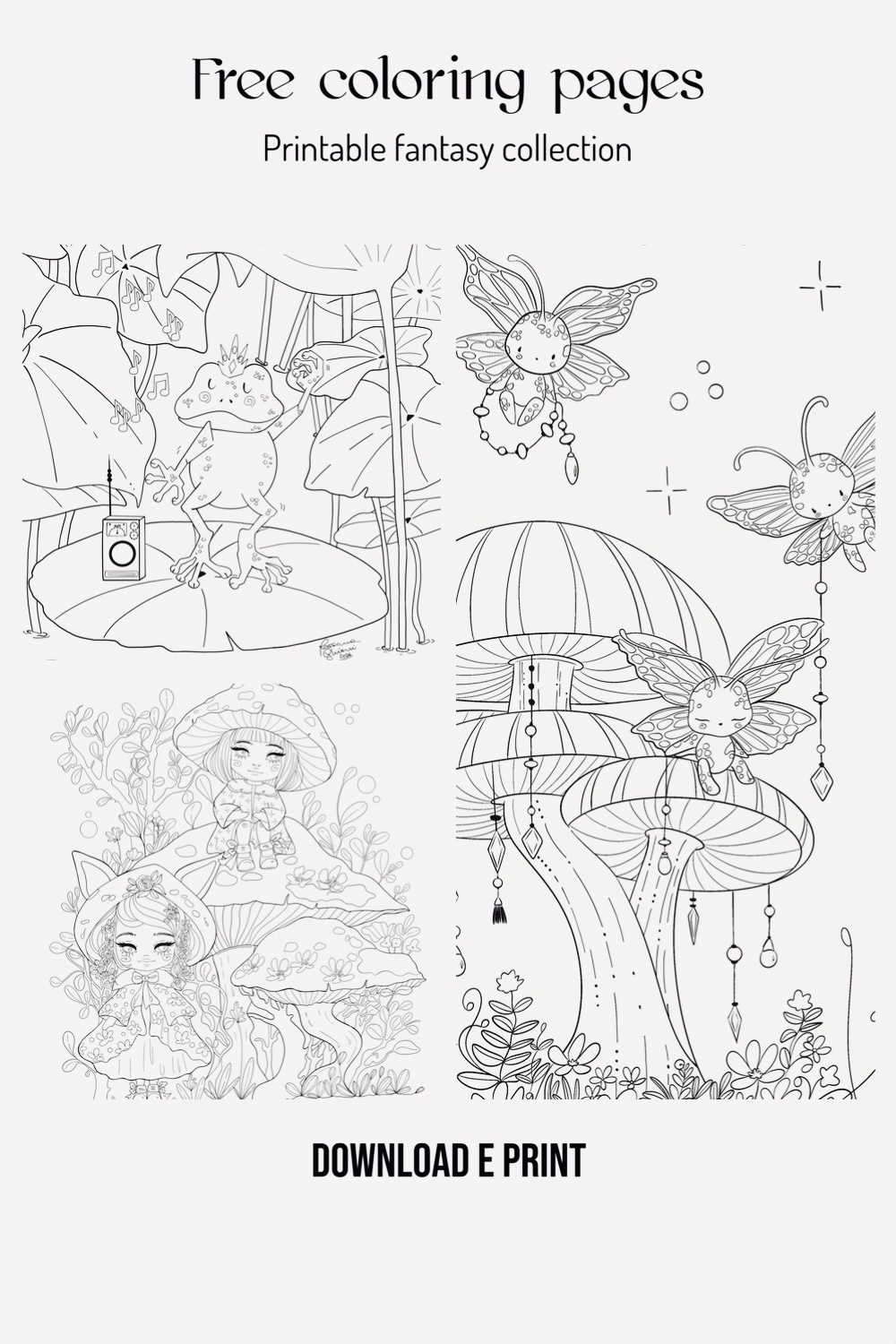 raccolta disegni da colorare fantasy gratis da stampare